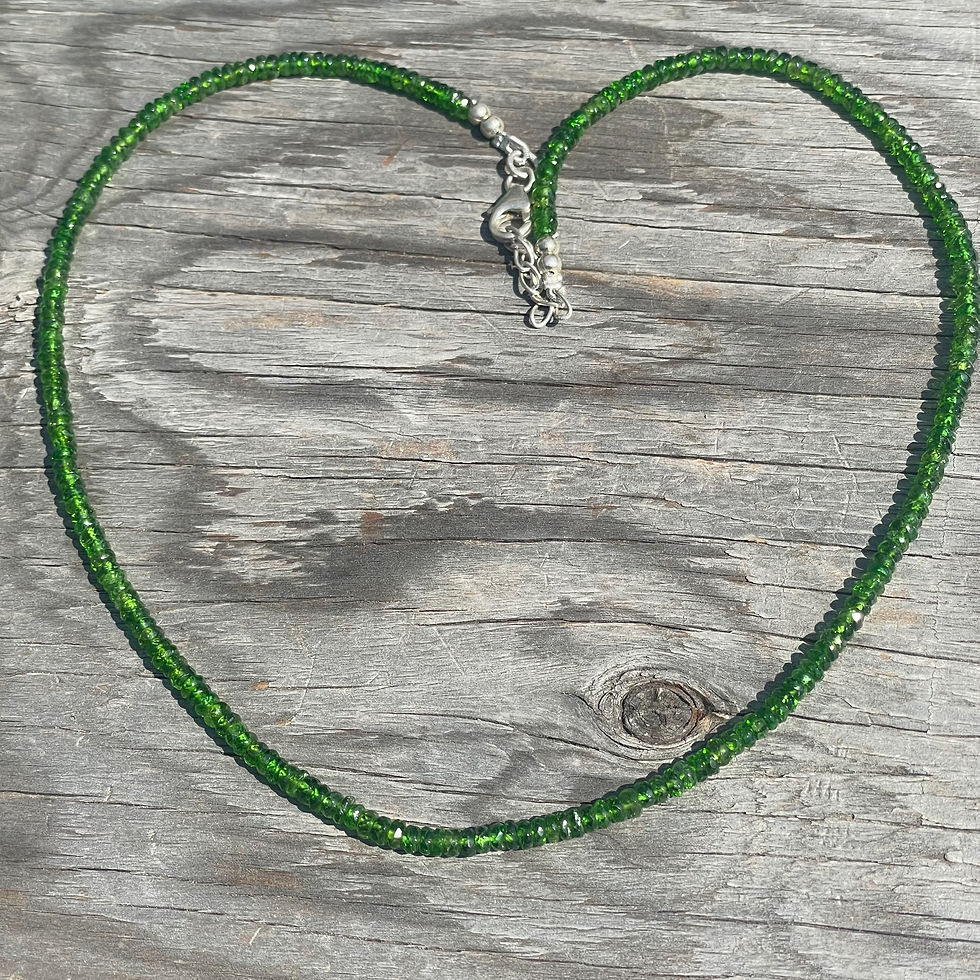 Thumbnail: Chrome diopside faceted beads necklace
