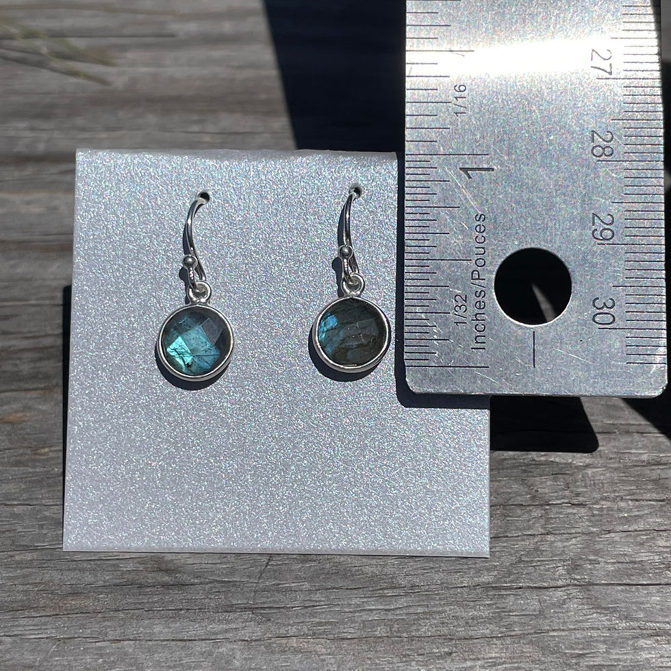 Thumbnail: Labradorite small round faceted earrings