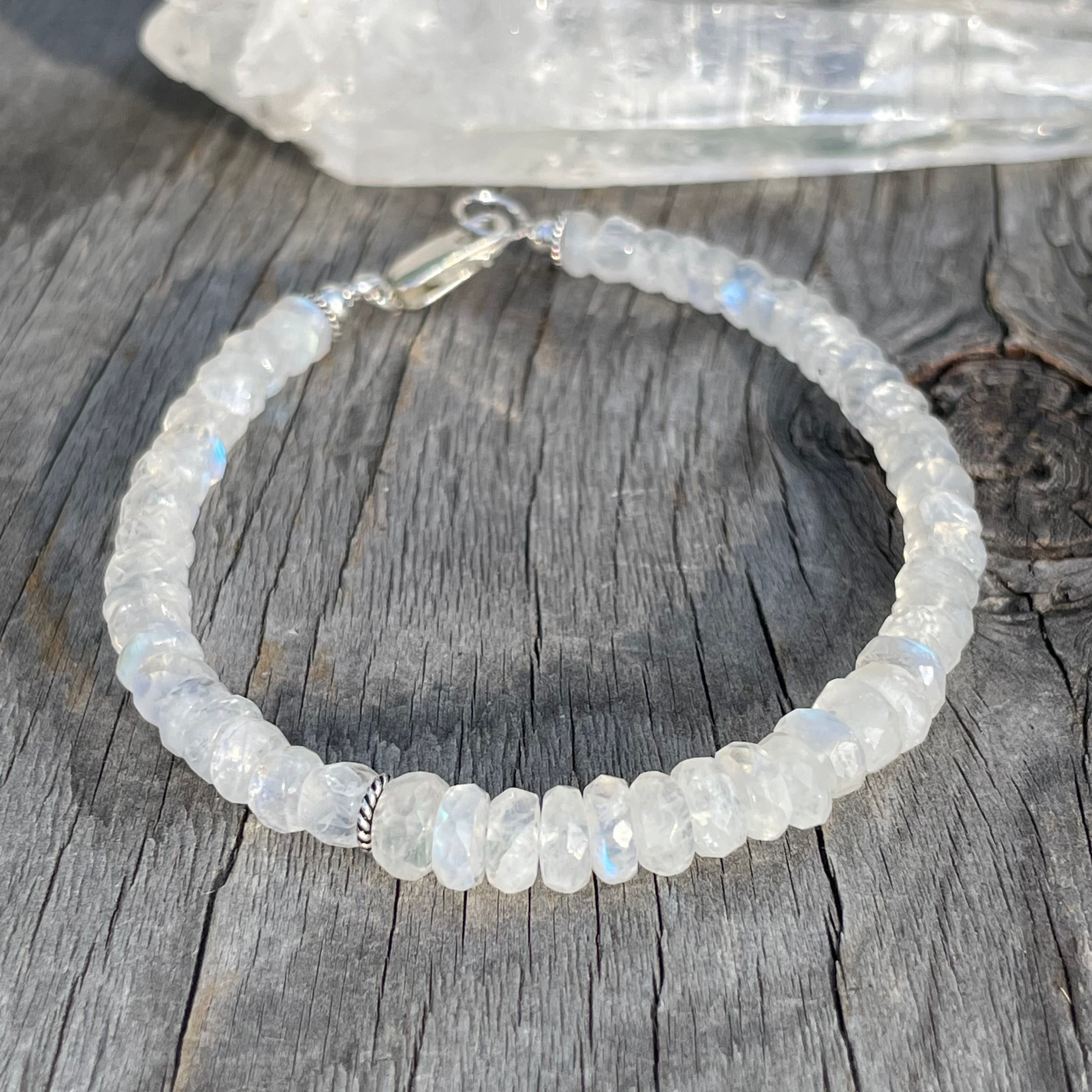 Moonstone beaded bracelet