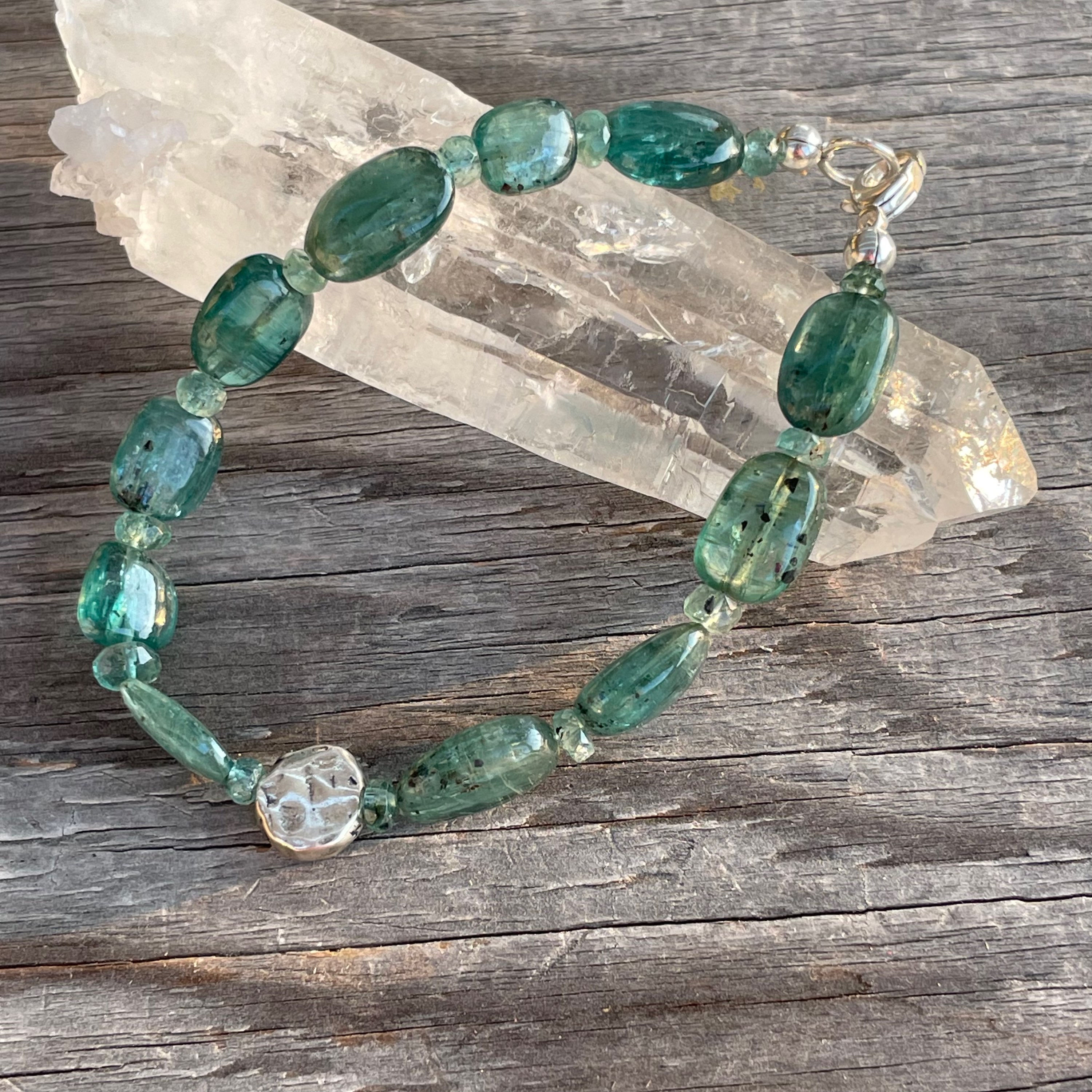 Deep green kyanite bracelet