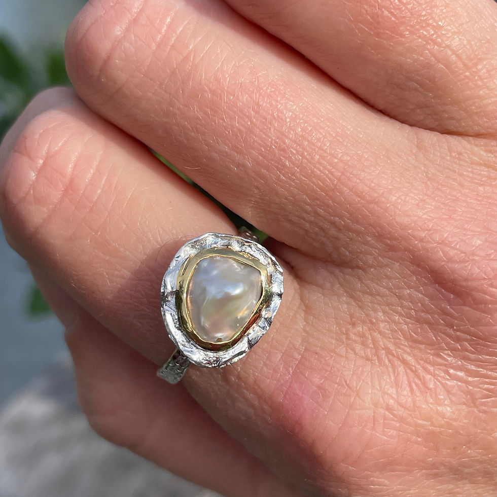 Thumbnail: Marija Designs Freshwater Pearl Signature Setting Ring