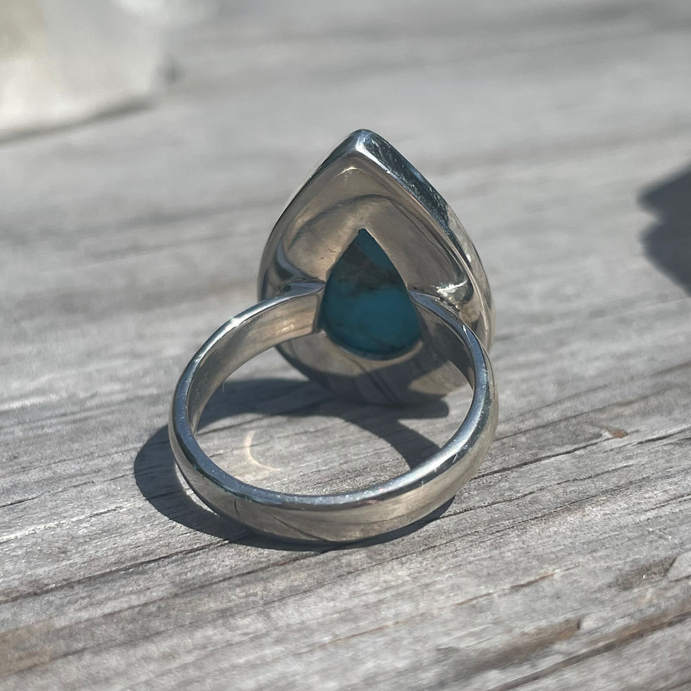 Thumbnail: Teardrop Kingman Turquoise cabochon ring