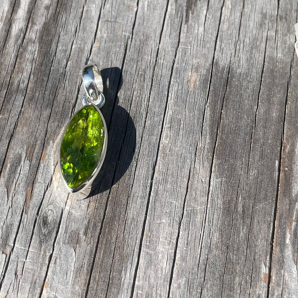 Thumbnail: Marquis faceted peridot pendant