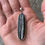 Thumbnail: Long oval unpolished black tourmaline pendant