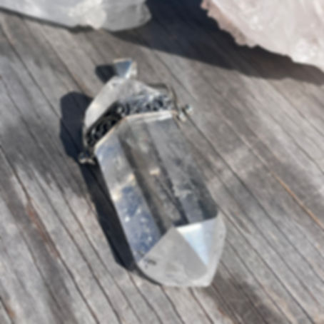 Chunky quartz crystal point pendant