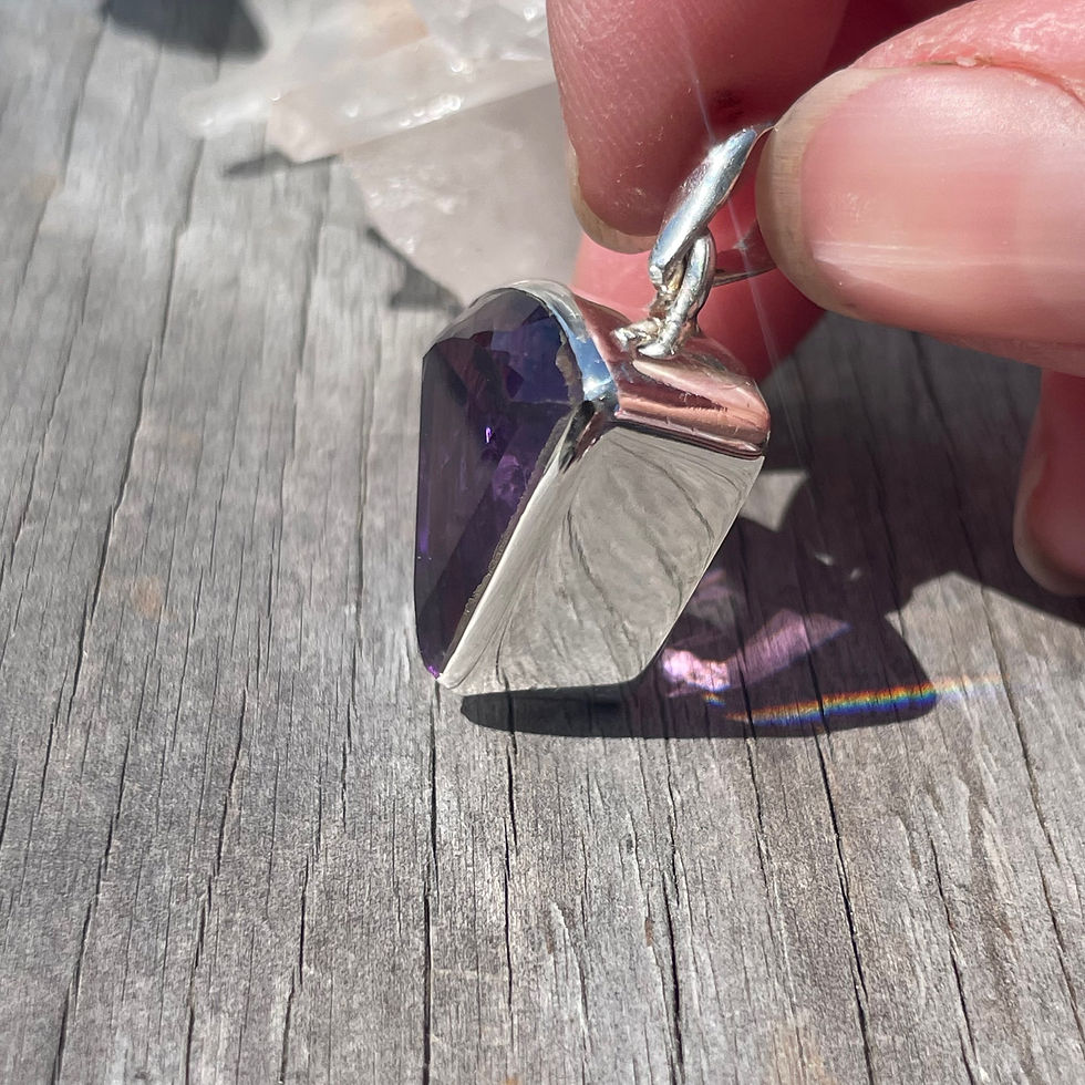 Thumbnail: Triangle faceted amethyst pendant