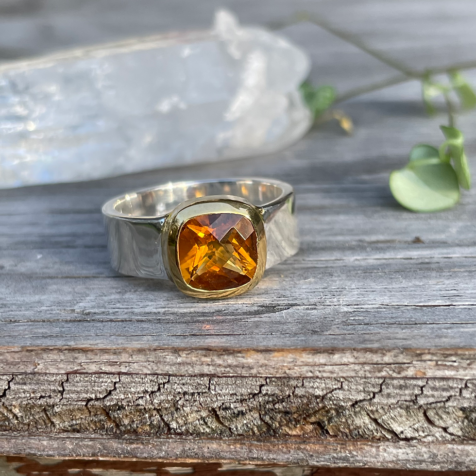 Marija Designs Citrine Wide Band Ring