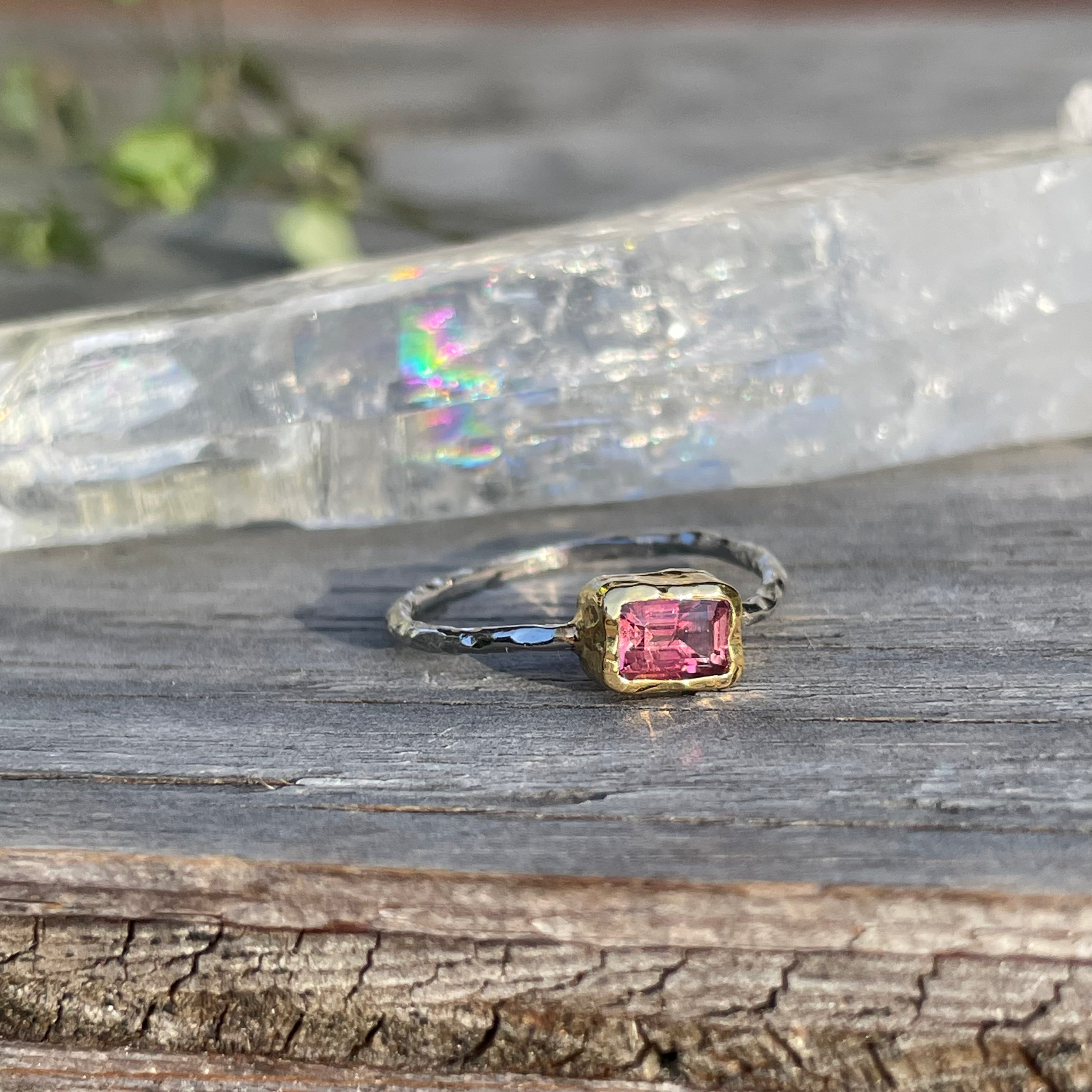 Marija Designs Pink Tourmaline Dainty Ring