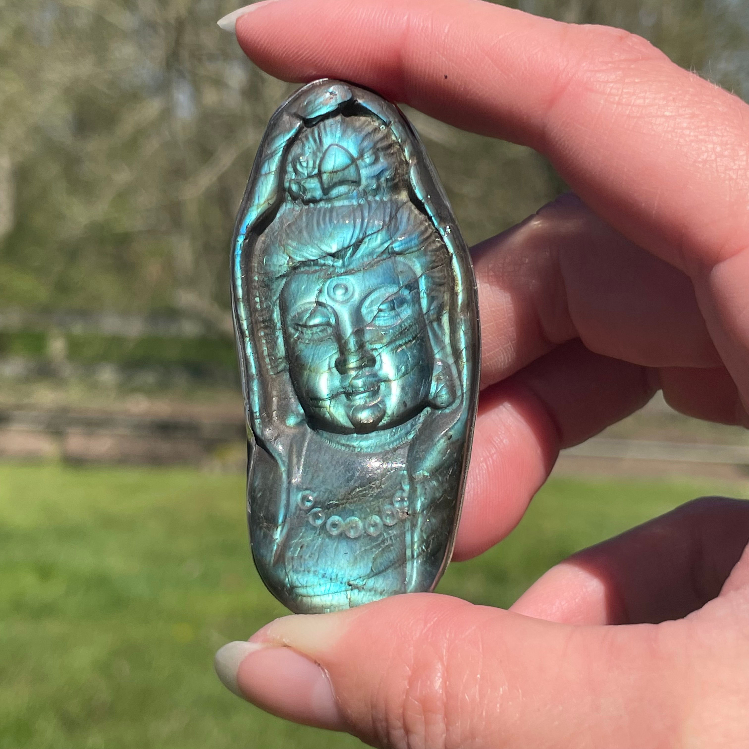 Quan Ying large labradorite pendant