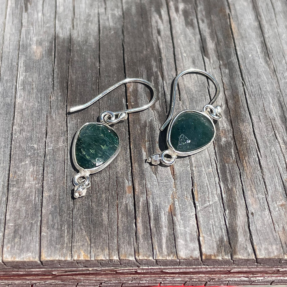 Thumbnail: Teardrop blue tourmaline with dangle earrings