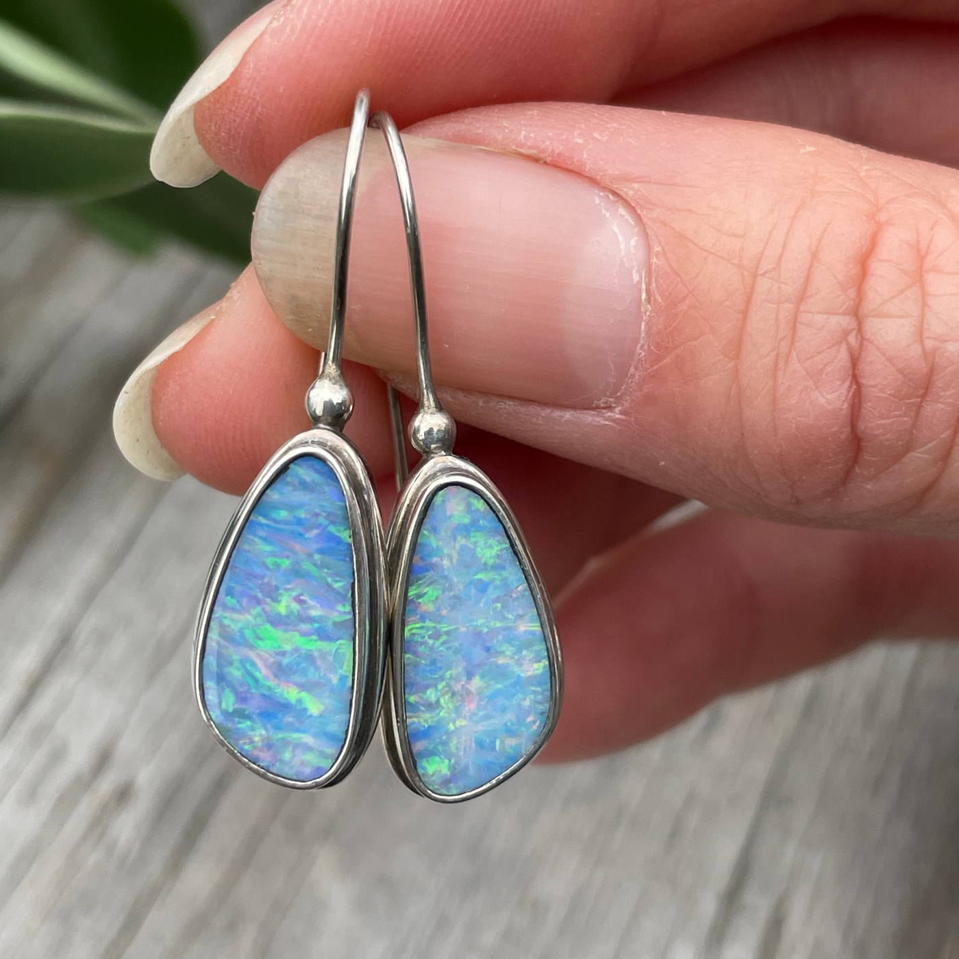 Opal drop earrings