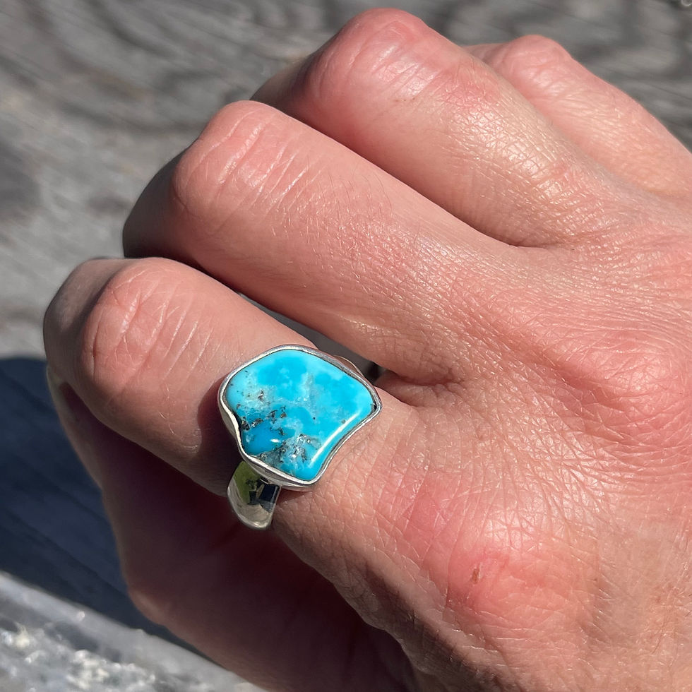 Thumbnail: Kingman turquoise nugget ring