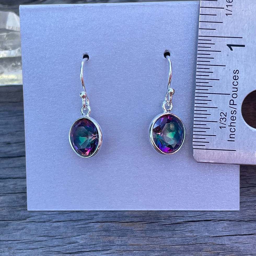 Thumbnail: Mystic quartz little round earrings