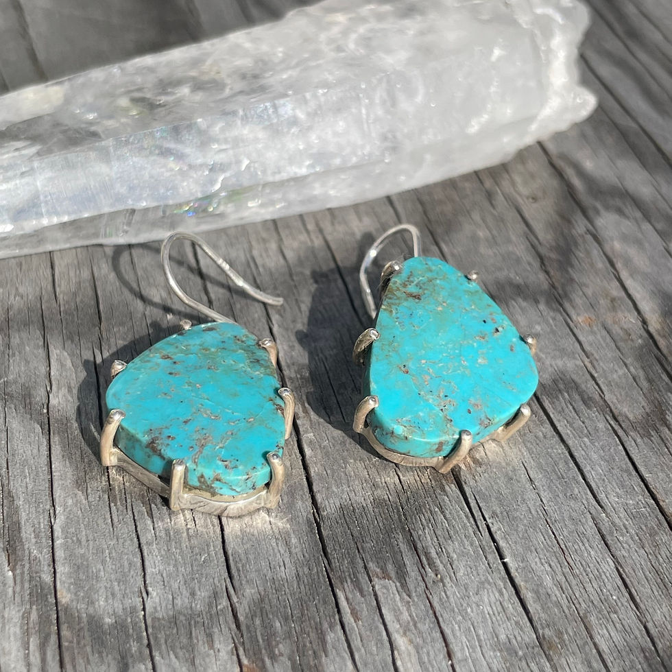 Thumbnail: Turquoise claw set earrings