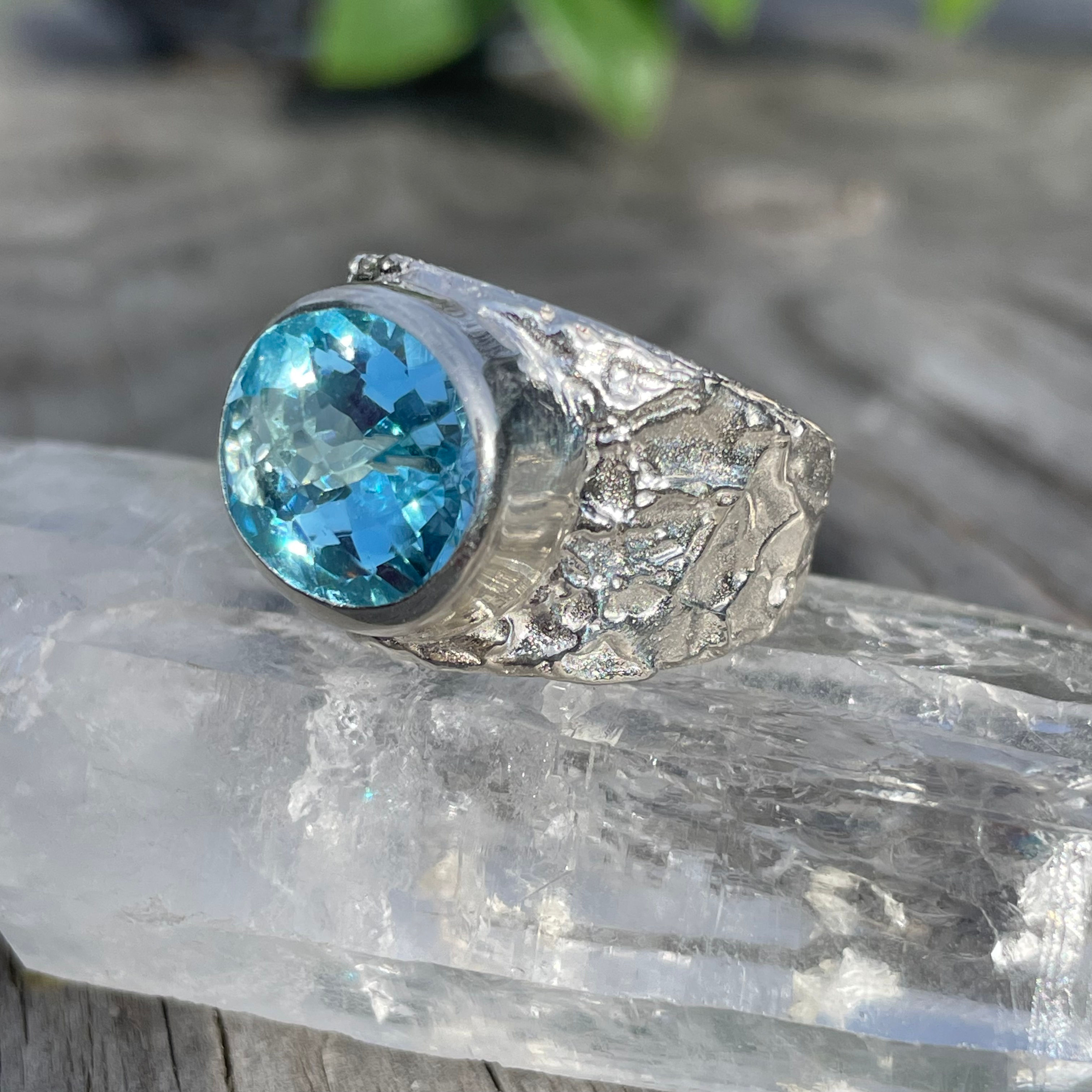 Marija Designs Large Blue Topaz Ring