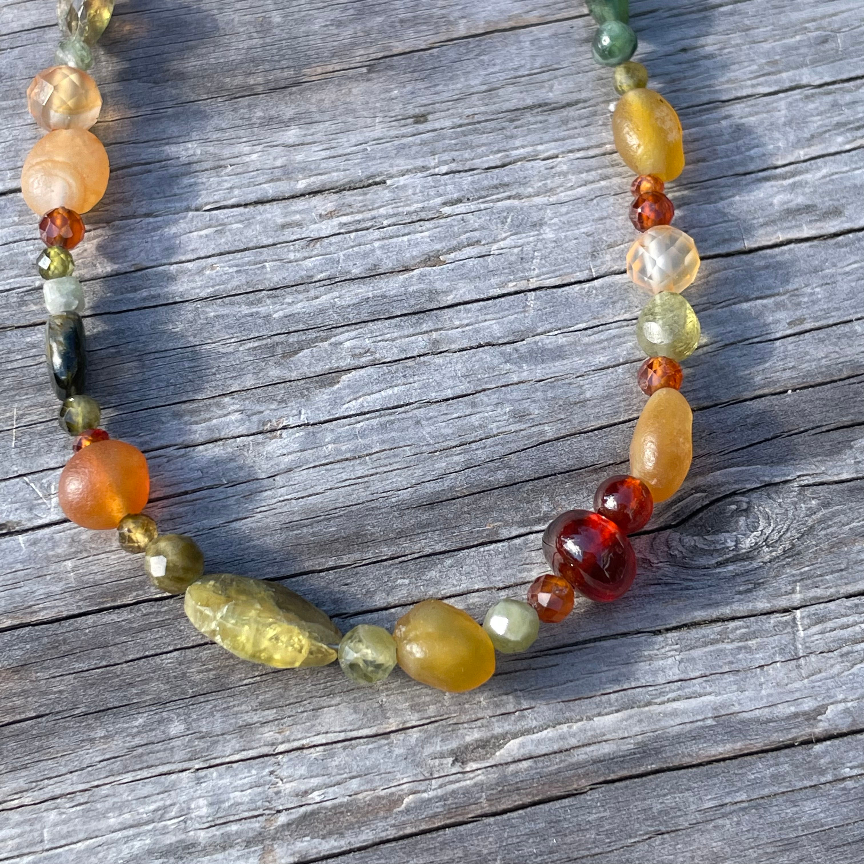 The Candy Collection gobi agate, hessonite garnet and, tourmaline necklace