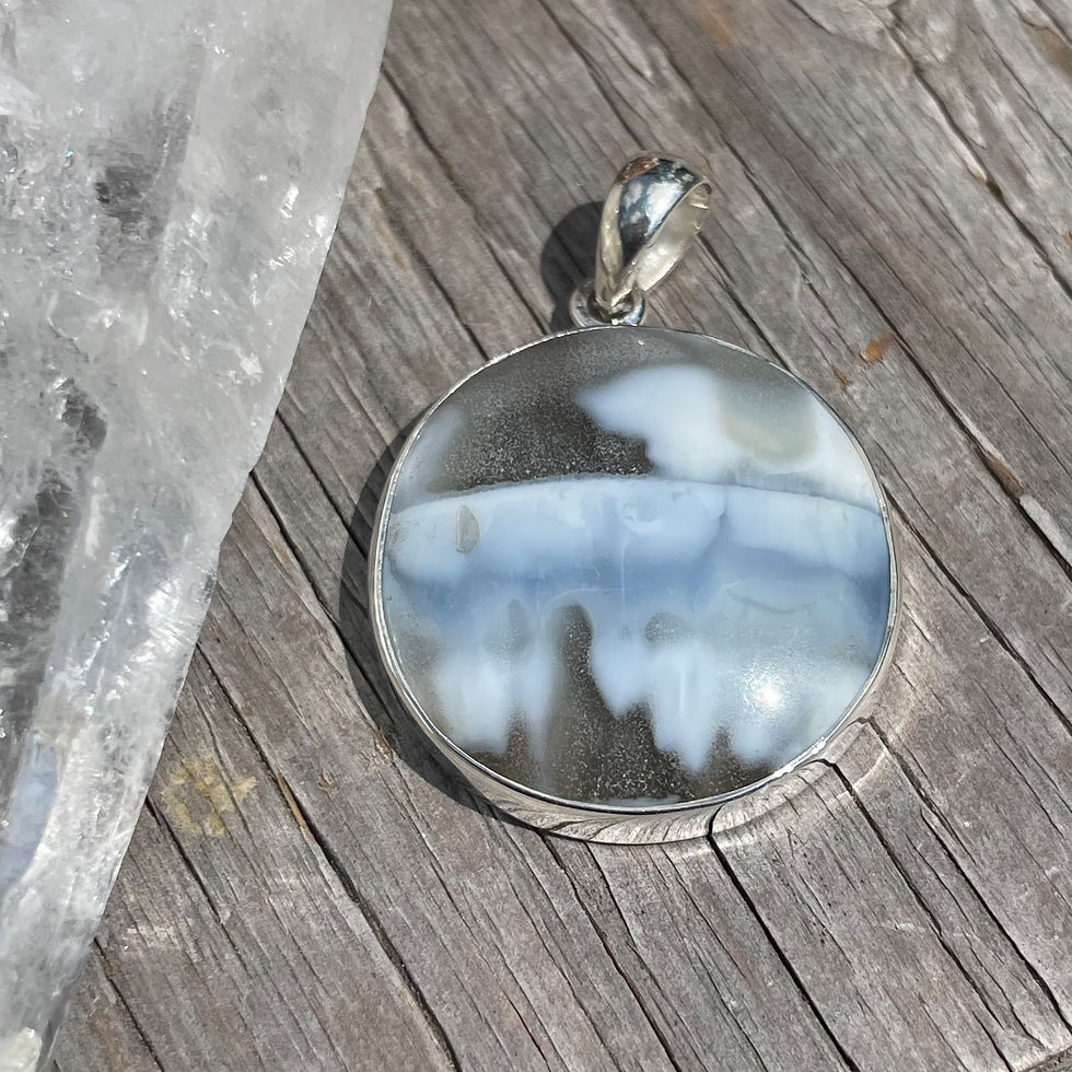 Thumbnail: Round blue opal pendant
