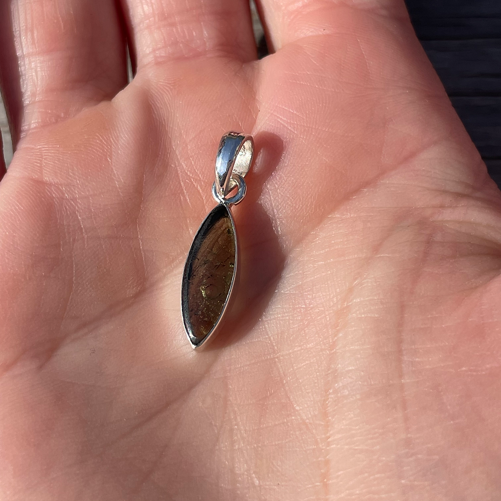 Thumbnail: Marquise polished top Moldavite pendant