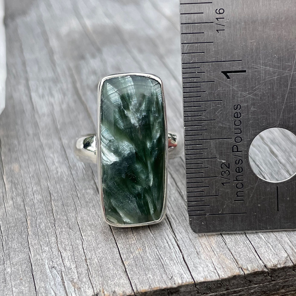 Thumbnail: Long rectangle seraphinite ring 