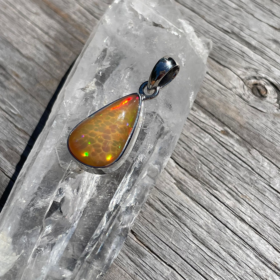 Thumbnail: Teardrop Ethiopian "Fire" Opal Pendant