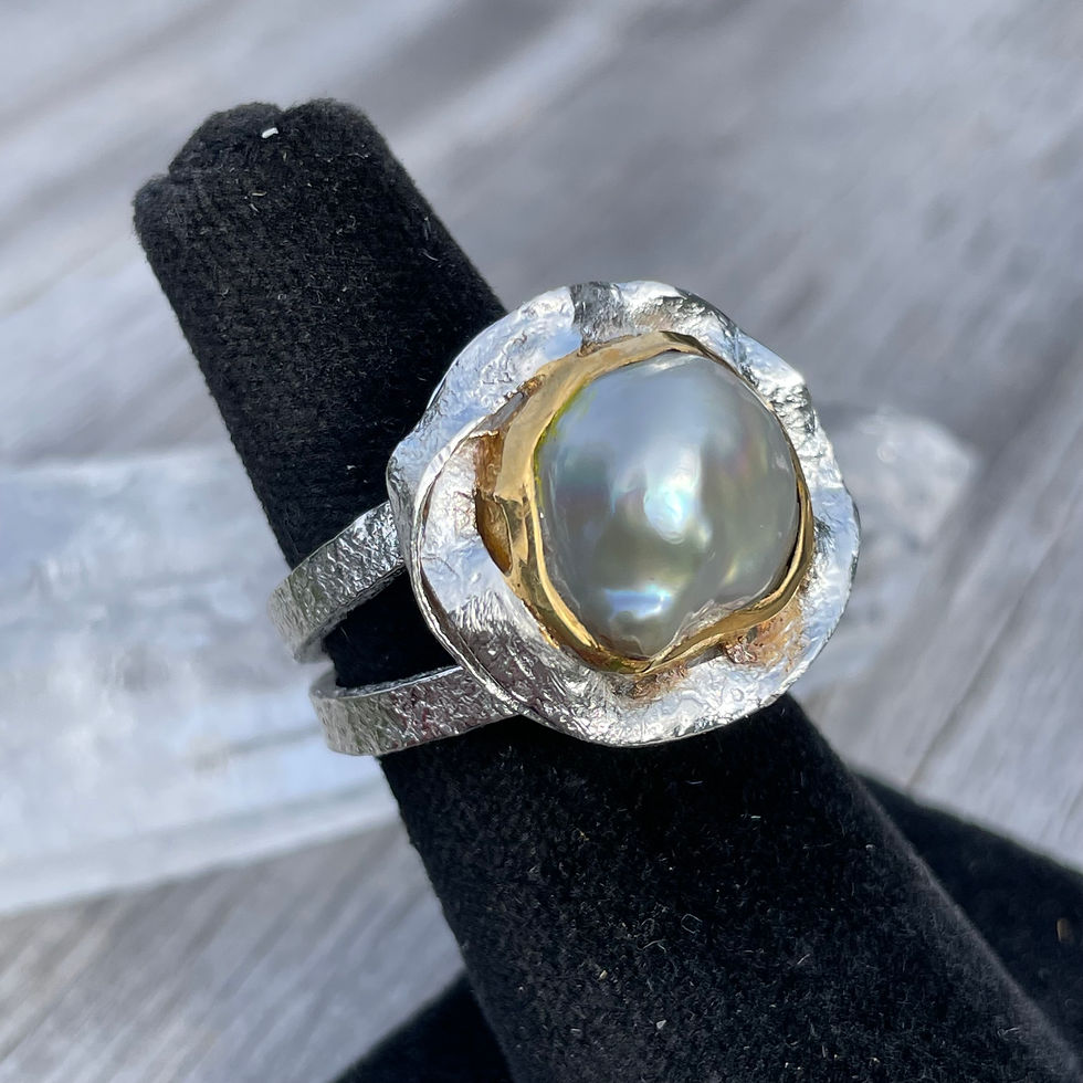 Thumbnail: Marija Designs Large Freshwater Pearl Signature Setting Ring