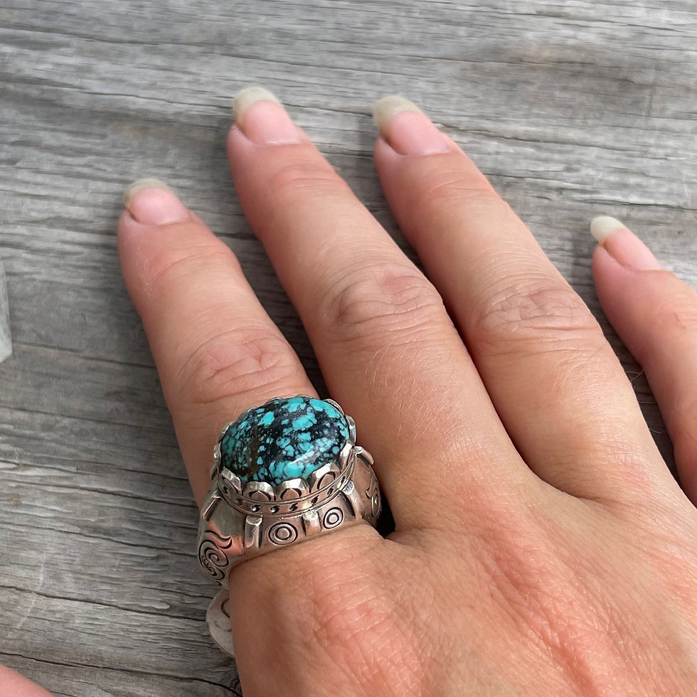 Thumbnail: Saville Designs oval crown setting turquoise ring
