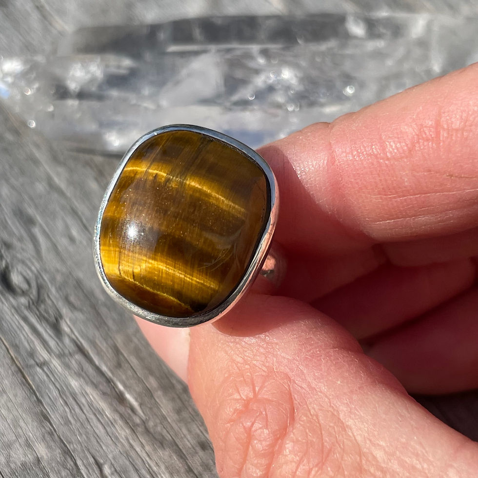Thumbnail: Soft square tigers eye ring