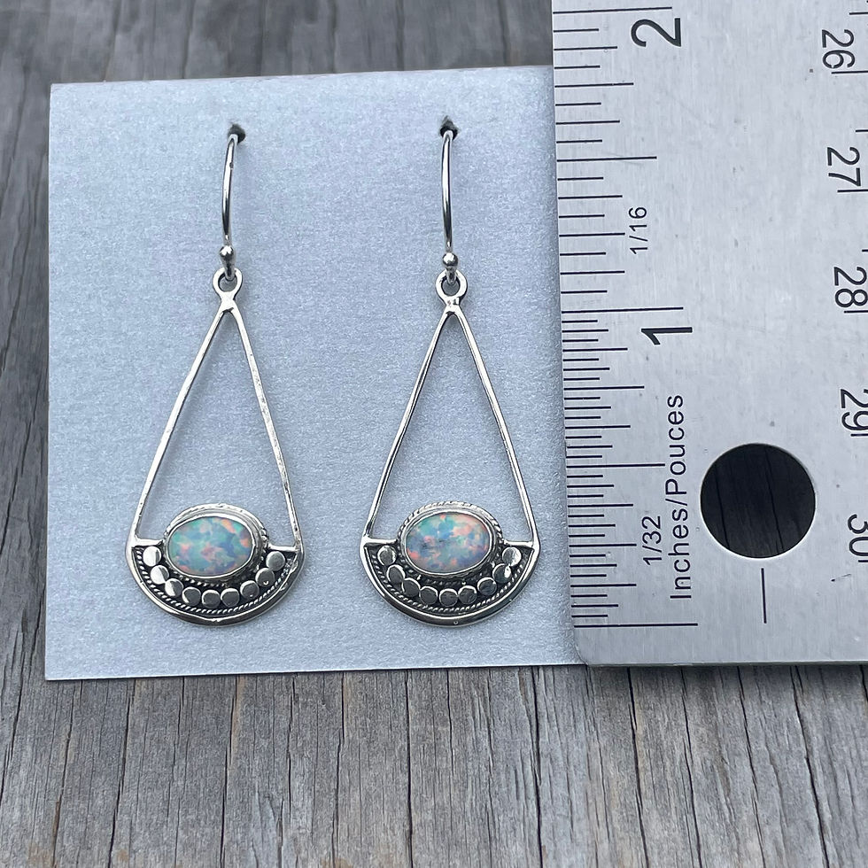 Thumbnail: Opal long cutout earrings