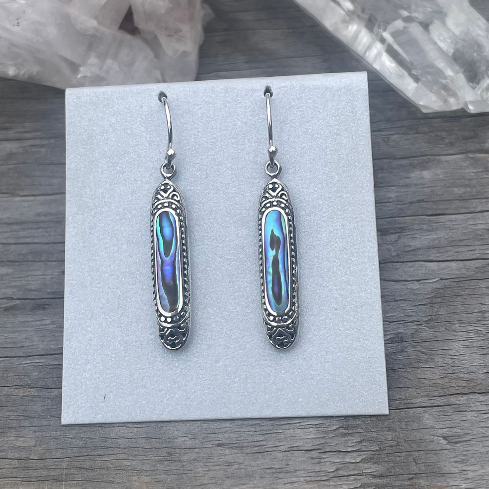 Thumbnail: Paua shell long earrings