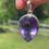 Thumbnail: Large teardrop faceted amethyst pendant