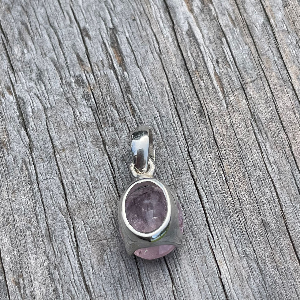 Thumbnail: Morganite claw set faceted pendant
