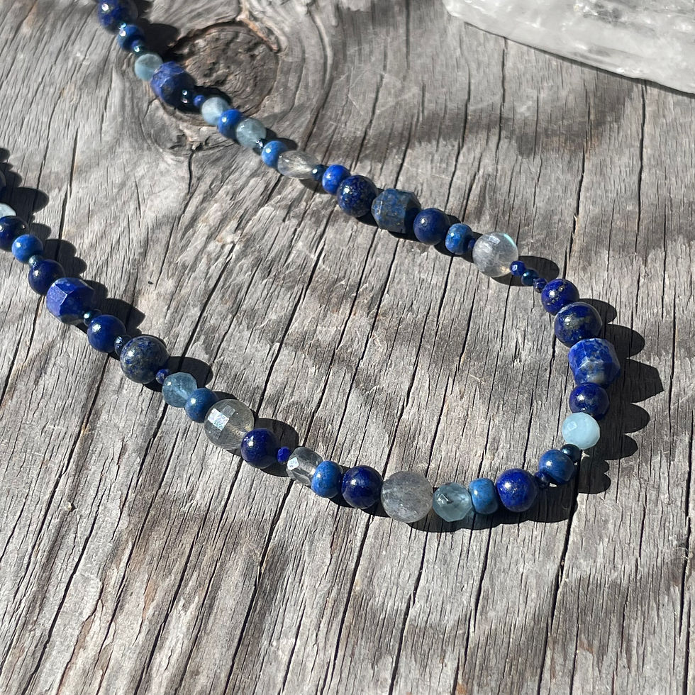 Thumbnail: The Candy Collection Lapis and labradorite wrap bracelet/neckace