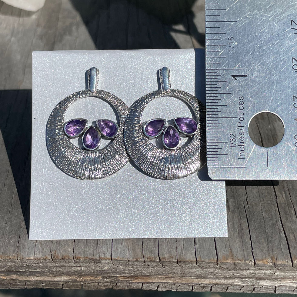 Thumbnail: Large multi stone amethyst studs 