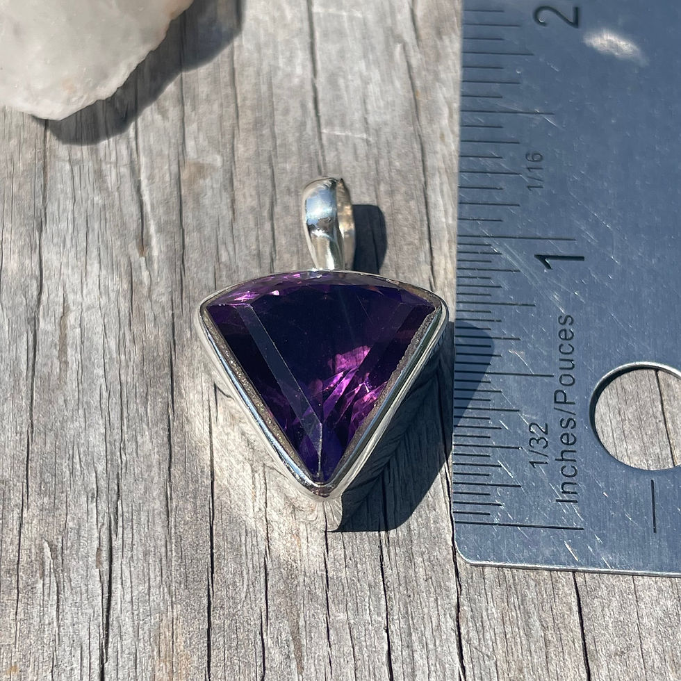 Thumbnail: Triangle faceted amethyst pendant