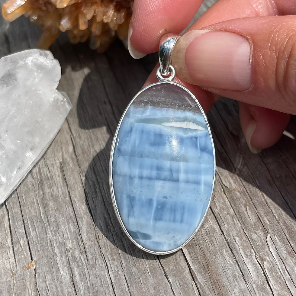 Thumbnail: Oval blue opal pendant