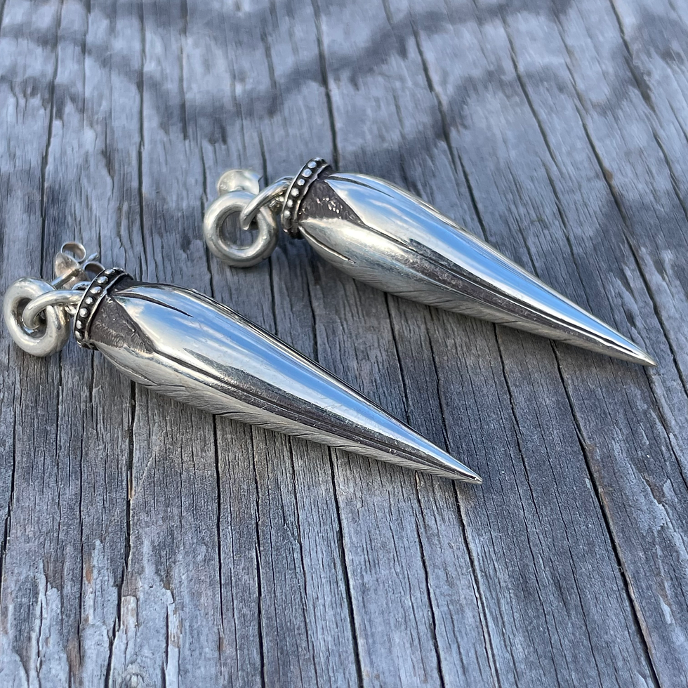 Thumbnail: Roulette 18 Elongated Lotus Earrings