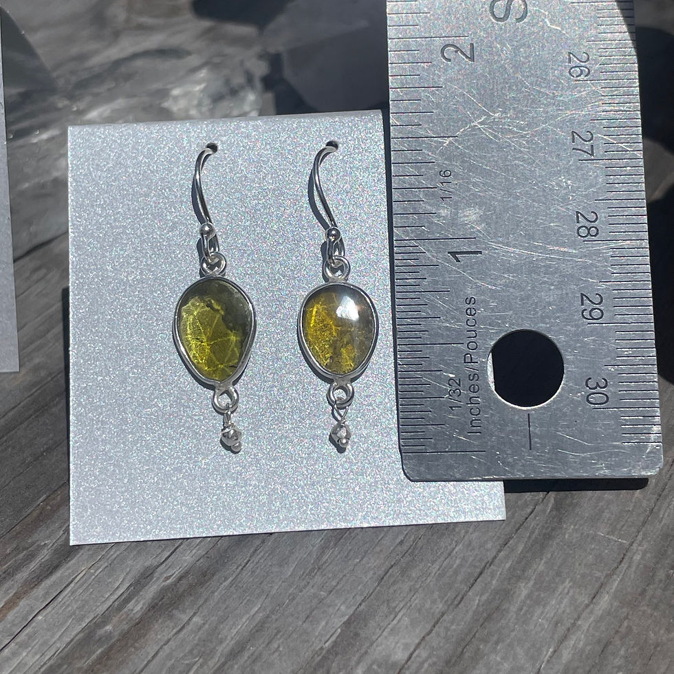 Thumbnail: Freeform with dangle yellow tourmaline earrings 