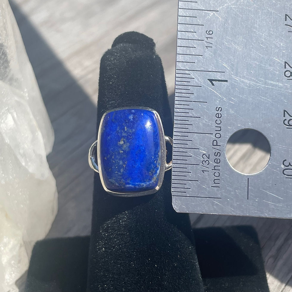 Thumbnail: Rectangle lapis ring with cutout band