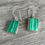 Thumbnail: Rectangle malachite dots setting earrings