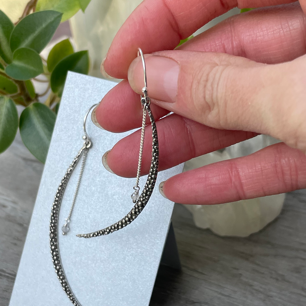 Thumbnail: Roulette 18  Granulated Crescent Earring