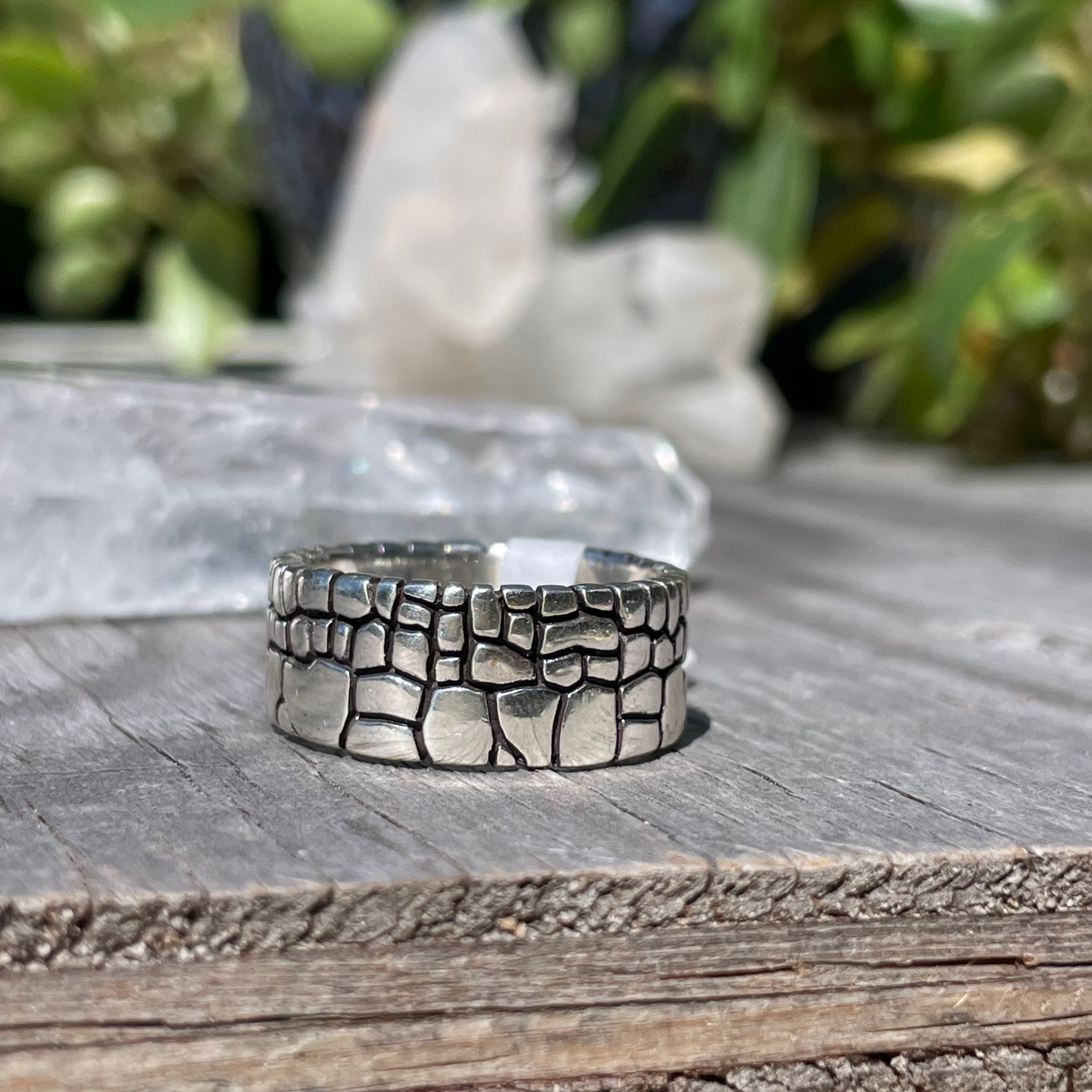 Jackson Studios Croc Print Medium Band Ring