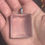 Thumbnail: Large wide rectangle faceted rose quartz pendant