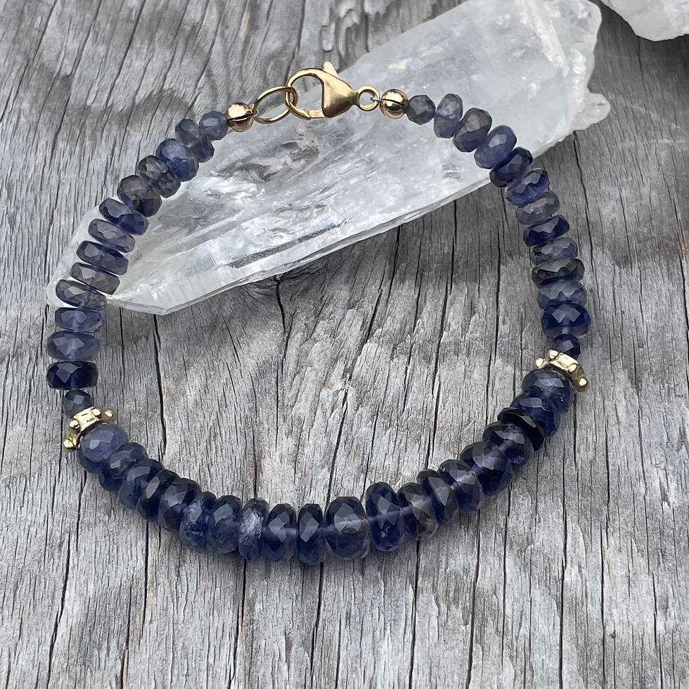 Thumbnail: Iolite chunky beads bracelet