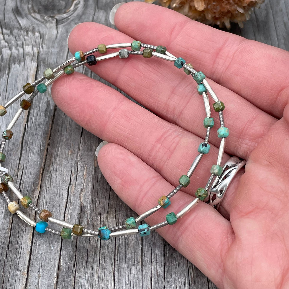 Thumbnail: Turquoise and silver necklace