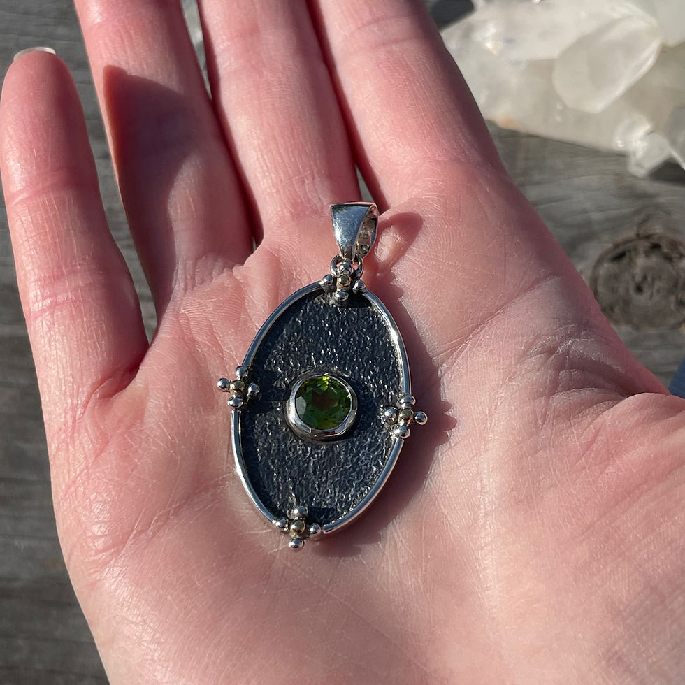 Thumbnail: Roulette 18 Peridot Ornate Victorian Pendant
