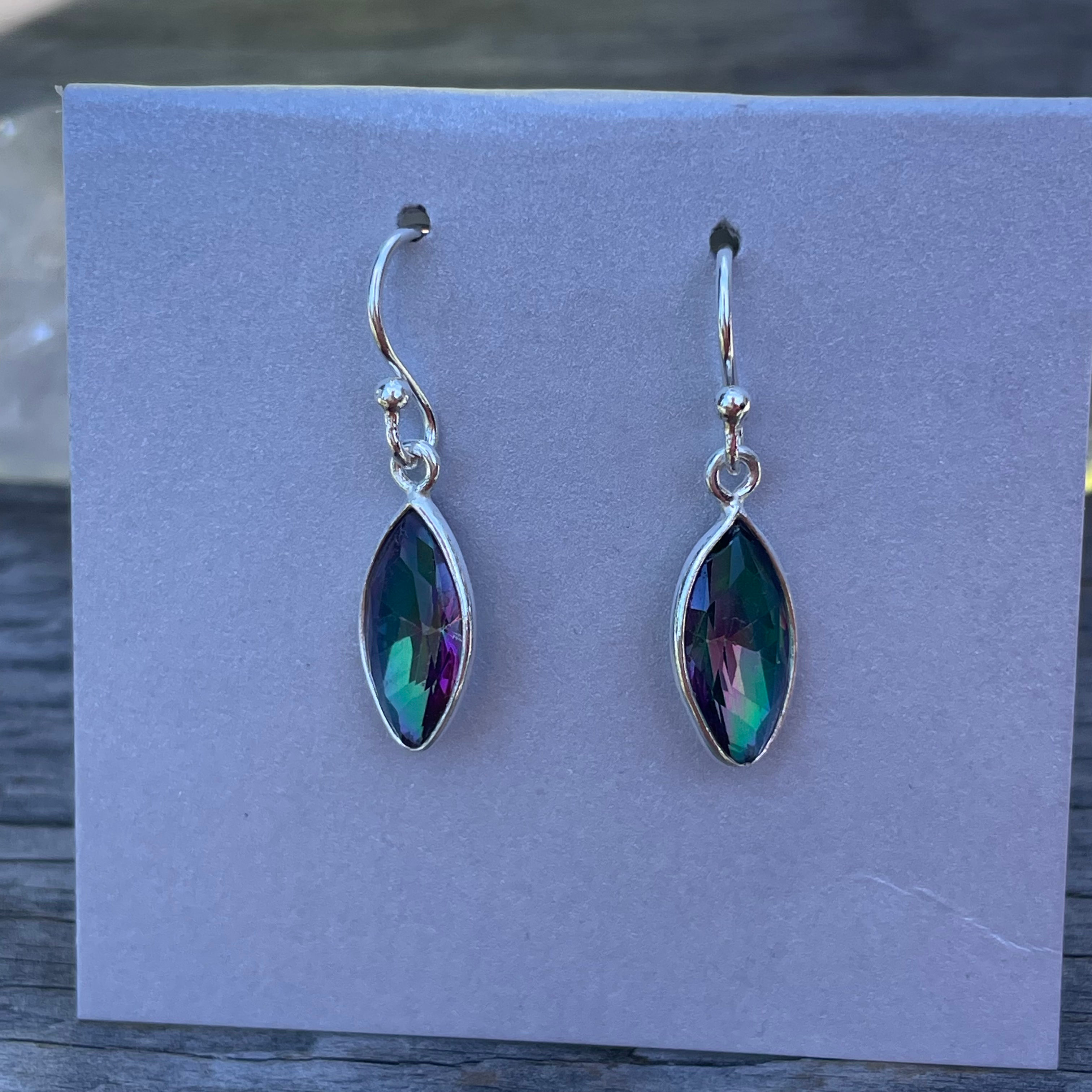 Mystic quartz marquise earrings
