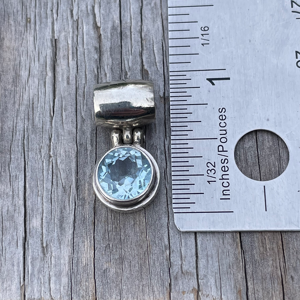 Thumbnail: Blue topaz wide bale pendant