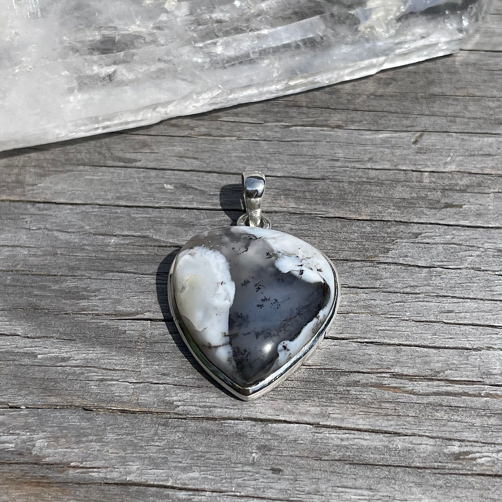 Thumbnail: Small teardrop dendritic agate pendant