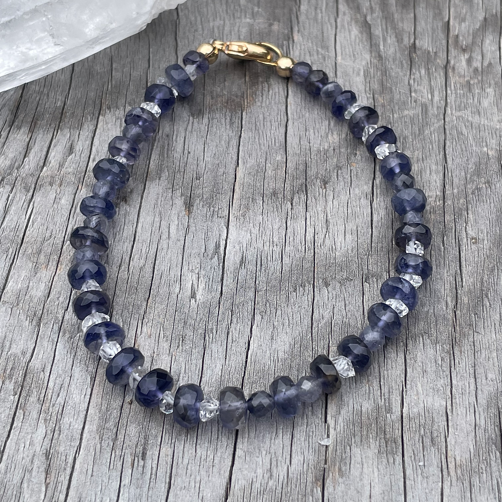 Thumbnail: Iolite and Herkimer diamond bracelet 
