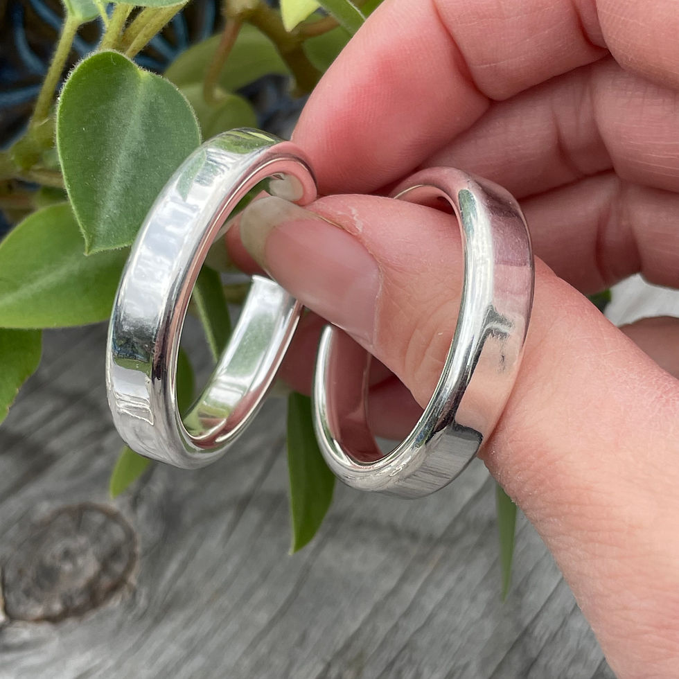 Thumbnail: Wide rounded edges large flat stud hoops